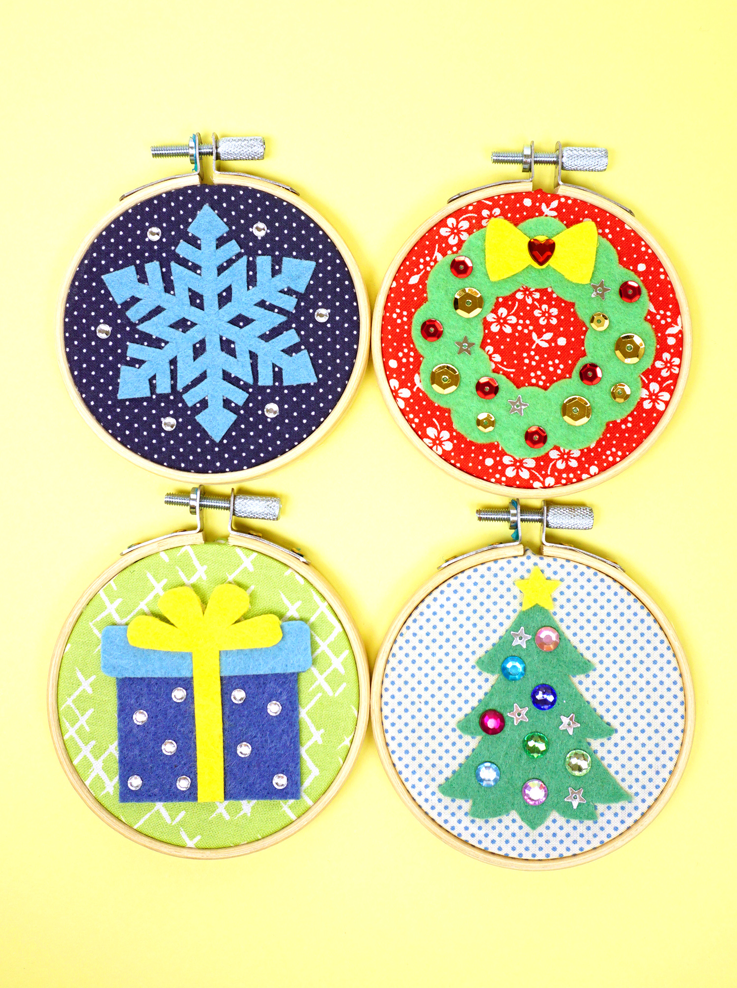 christmas mini hoops ornaments