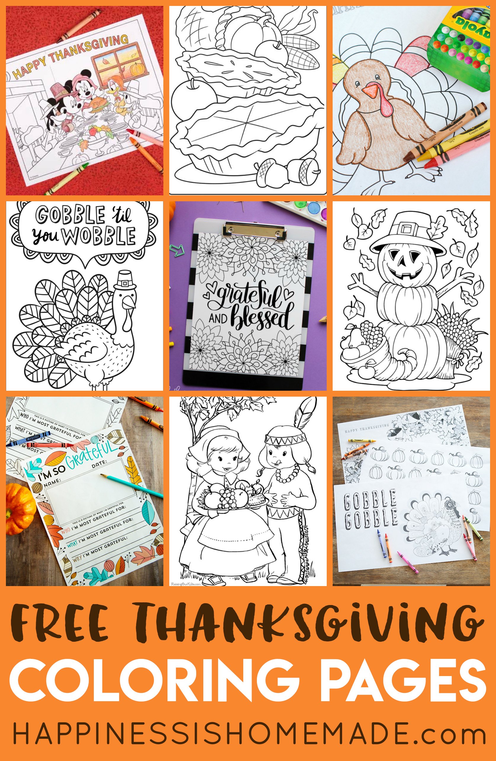 Free Thanksgiving Coloring Pages For Adults Kids Happiness Is Homemade