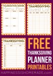 free thanksgiving meal planner printables