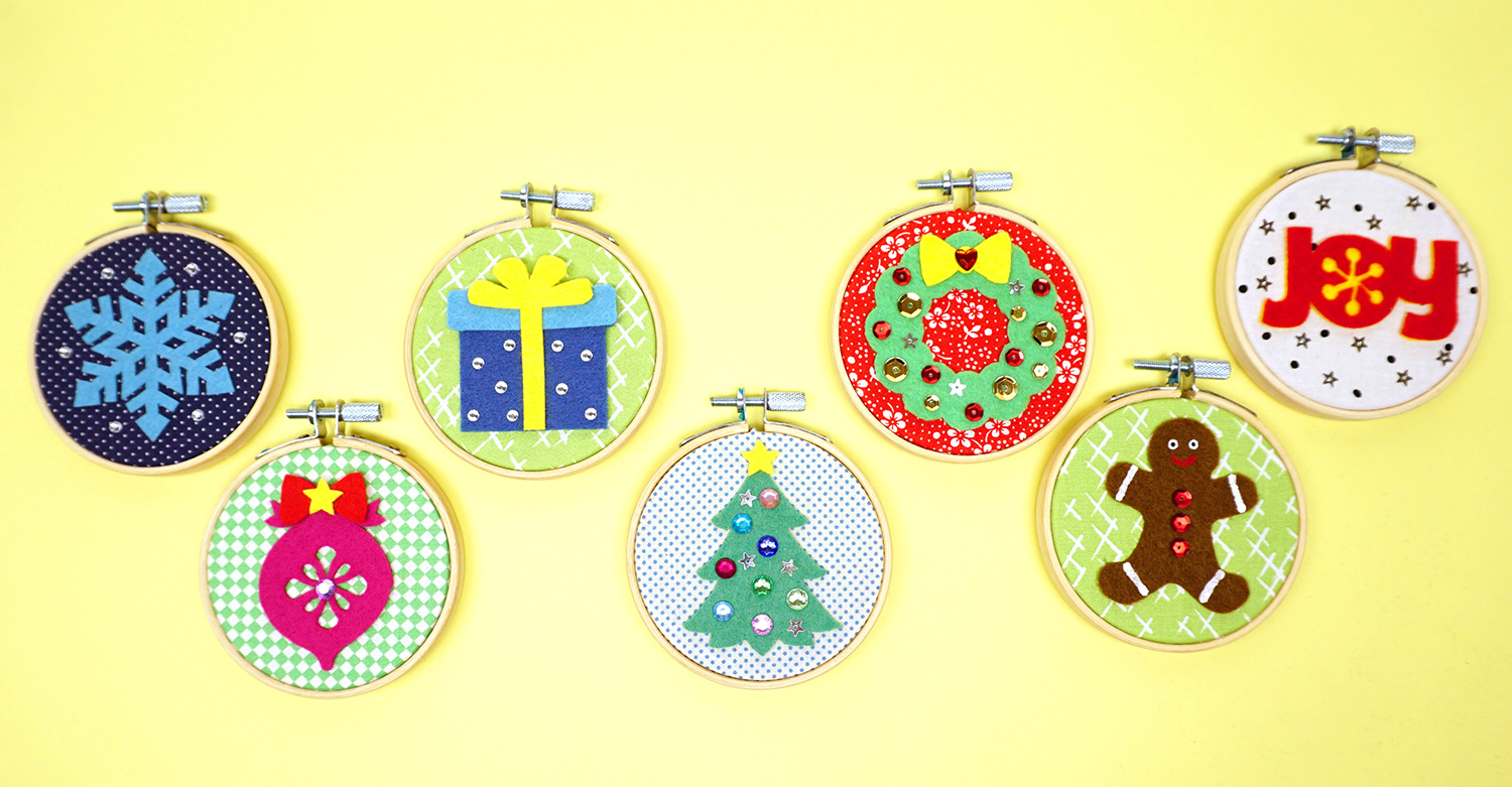 mini christmas hoop art craft