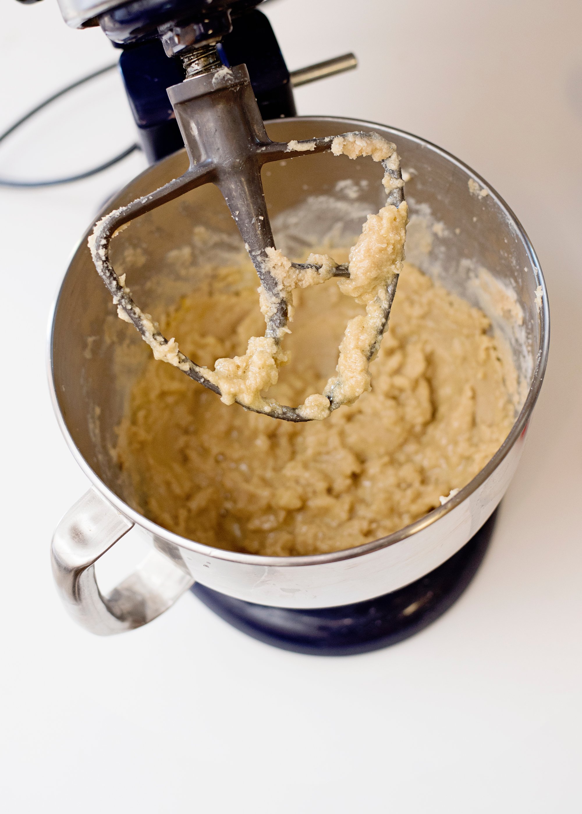 mixing the bet oatmeal cookie recipe