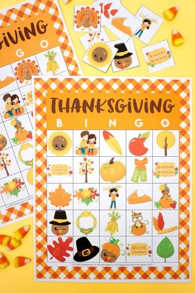 free printable thanksgiving bingo game