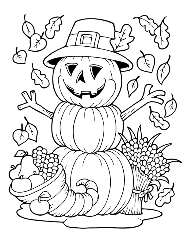 Free Thanksgiving Coloring Pages For Adults Kids Happiness Is