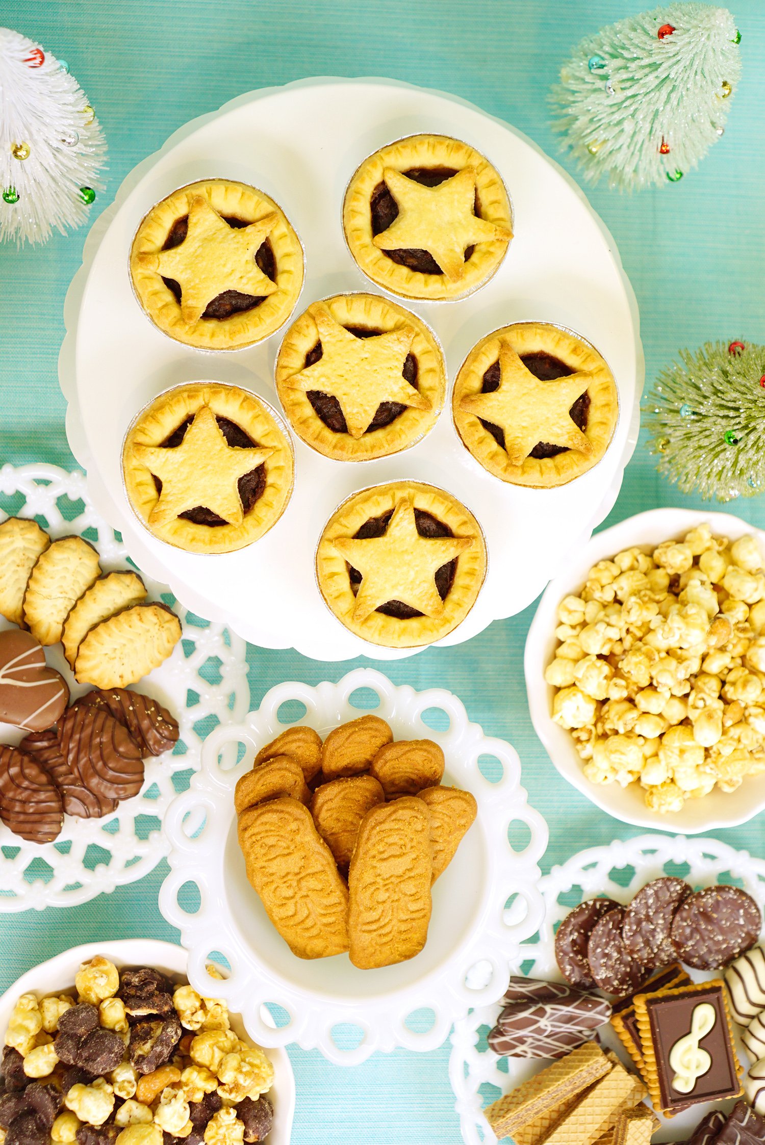 star mince pies and other various snacks 