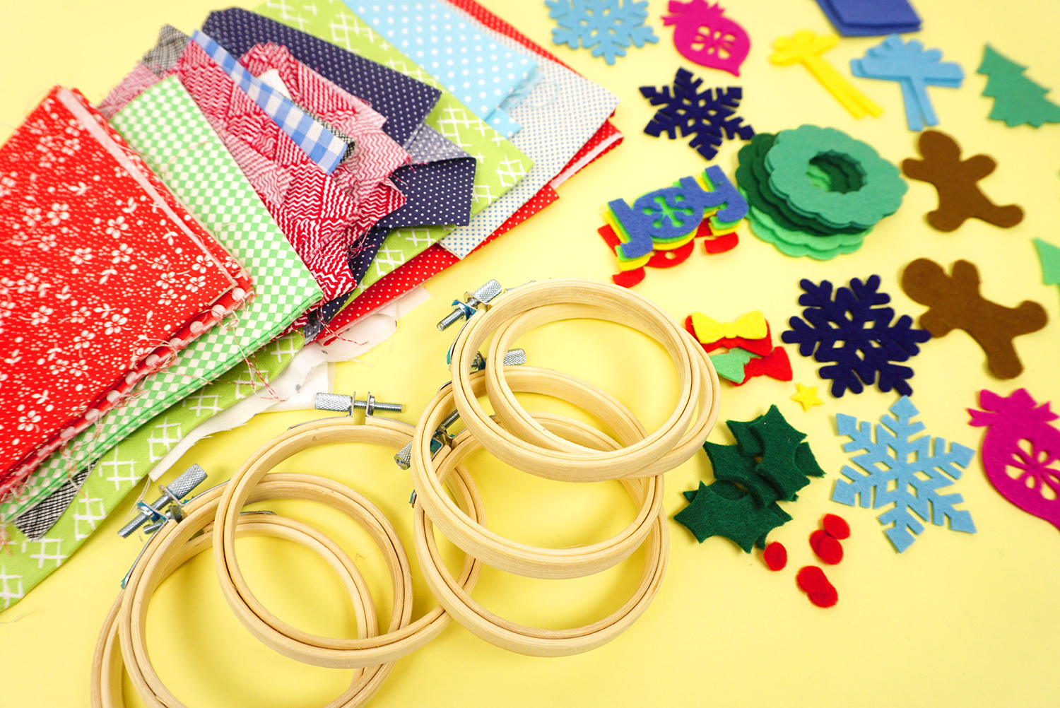 supplies for making christmas hoop art
