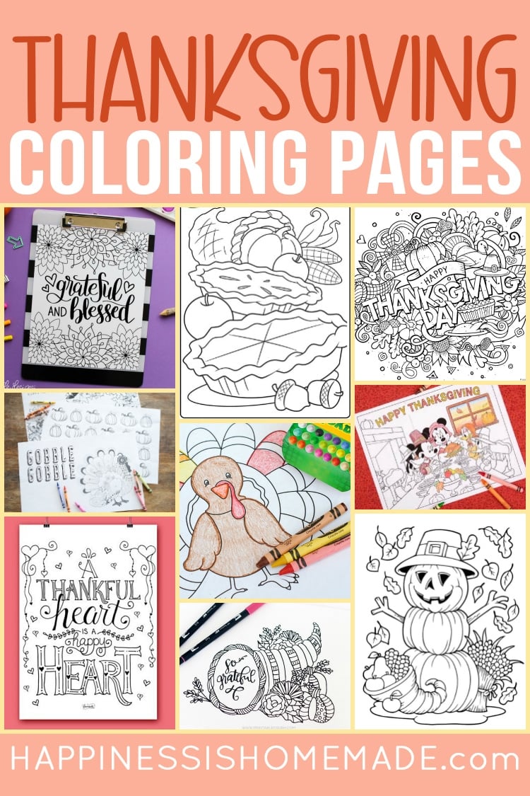 20+ FREE Thanksgiving Coloring Pages for Adults & Kids