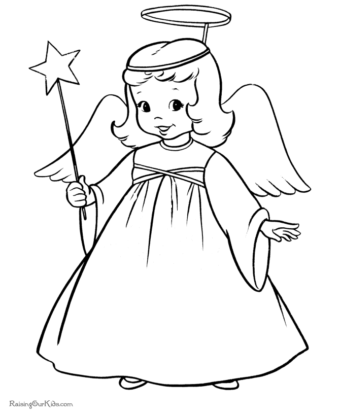 christmas angel coloring work sheet