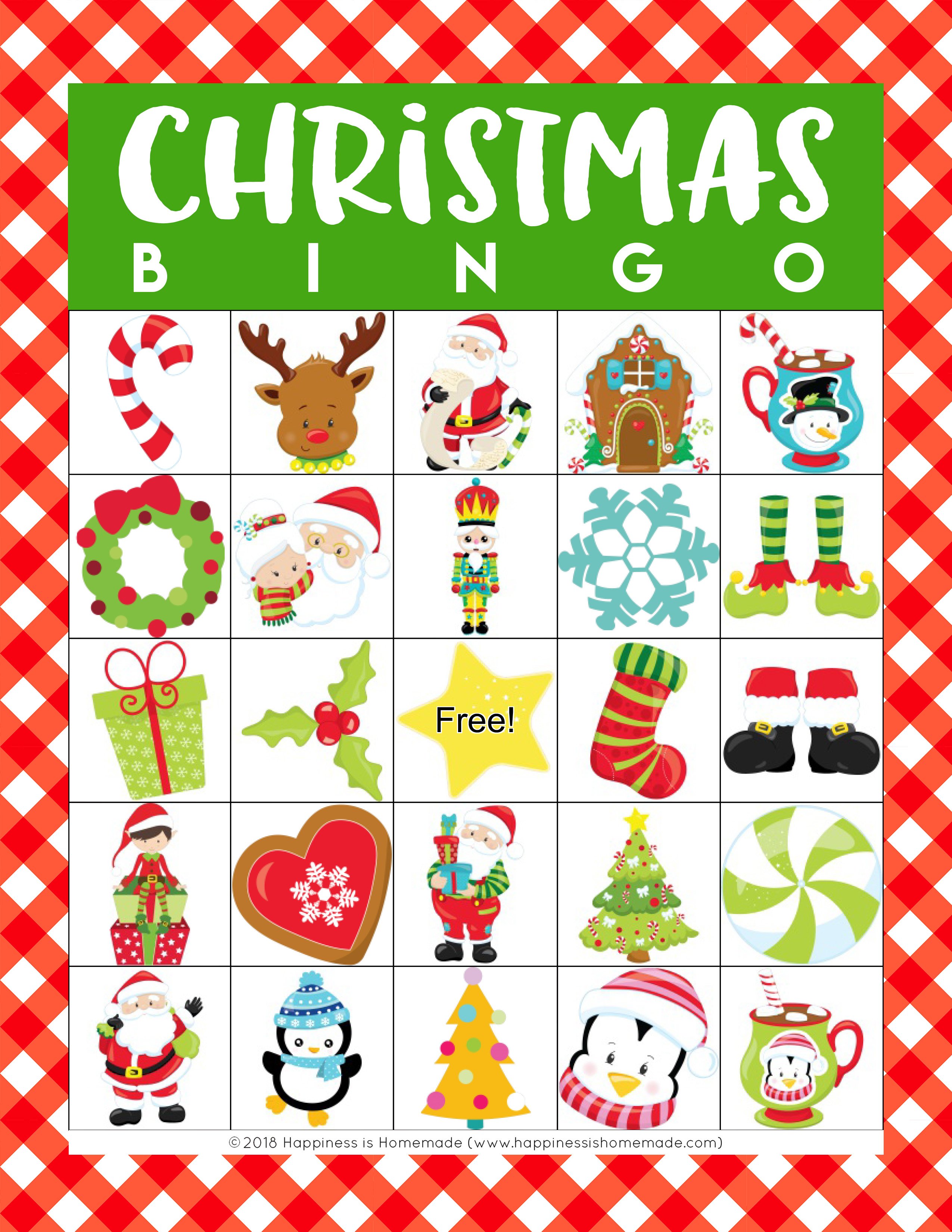 christmas printable bingo game