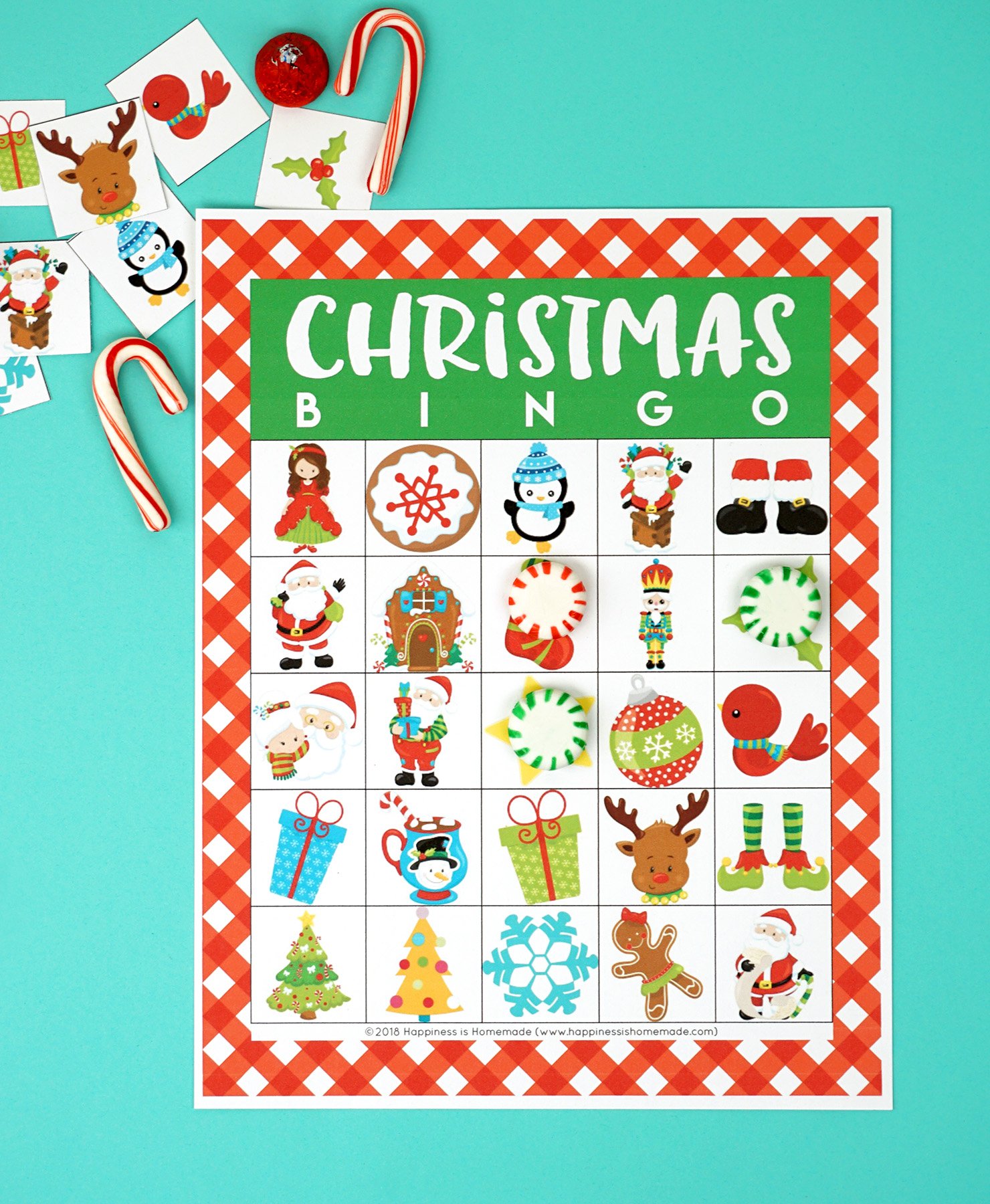 christmas bingo printable game cards