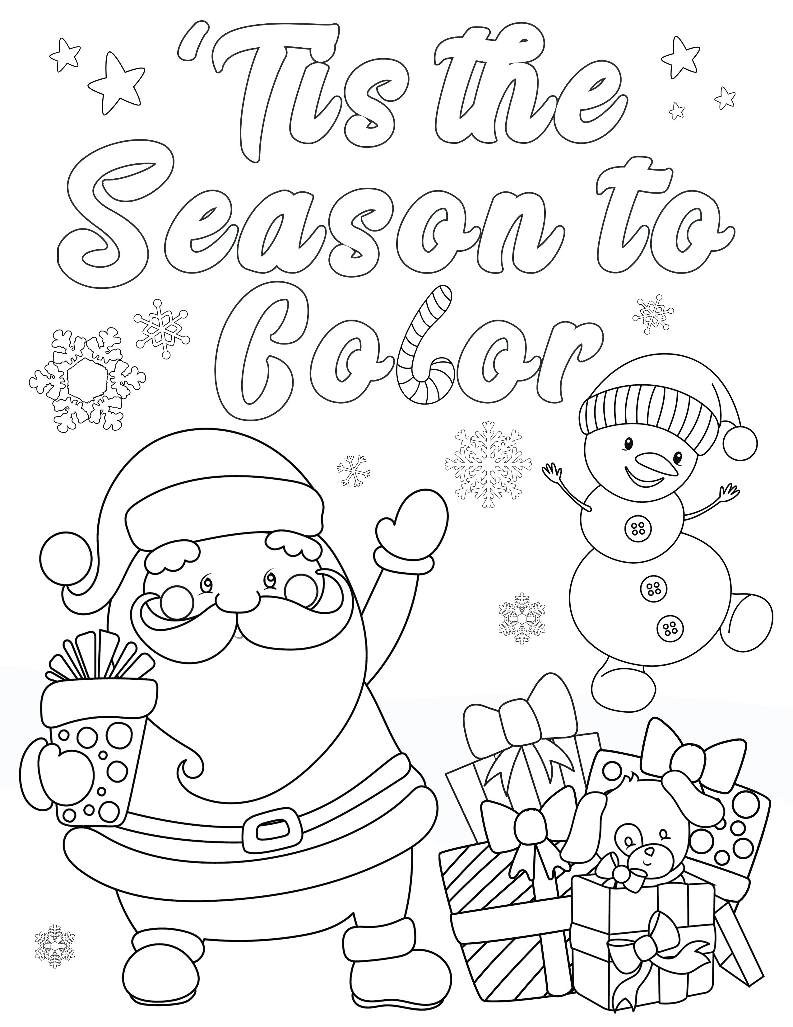 FREE Christmas Coloring Page 'Tis the Season to Color! Happiness is