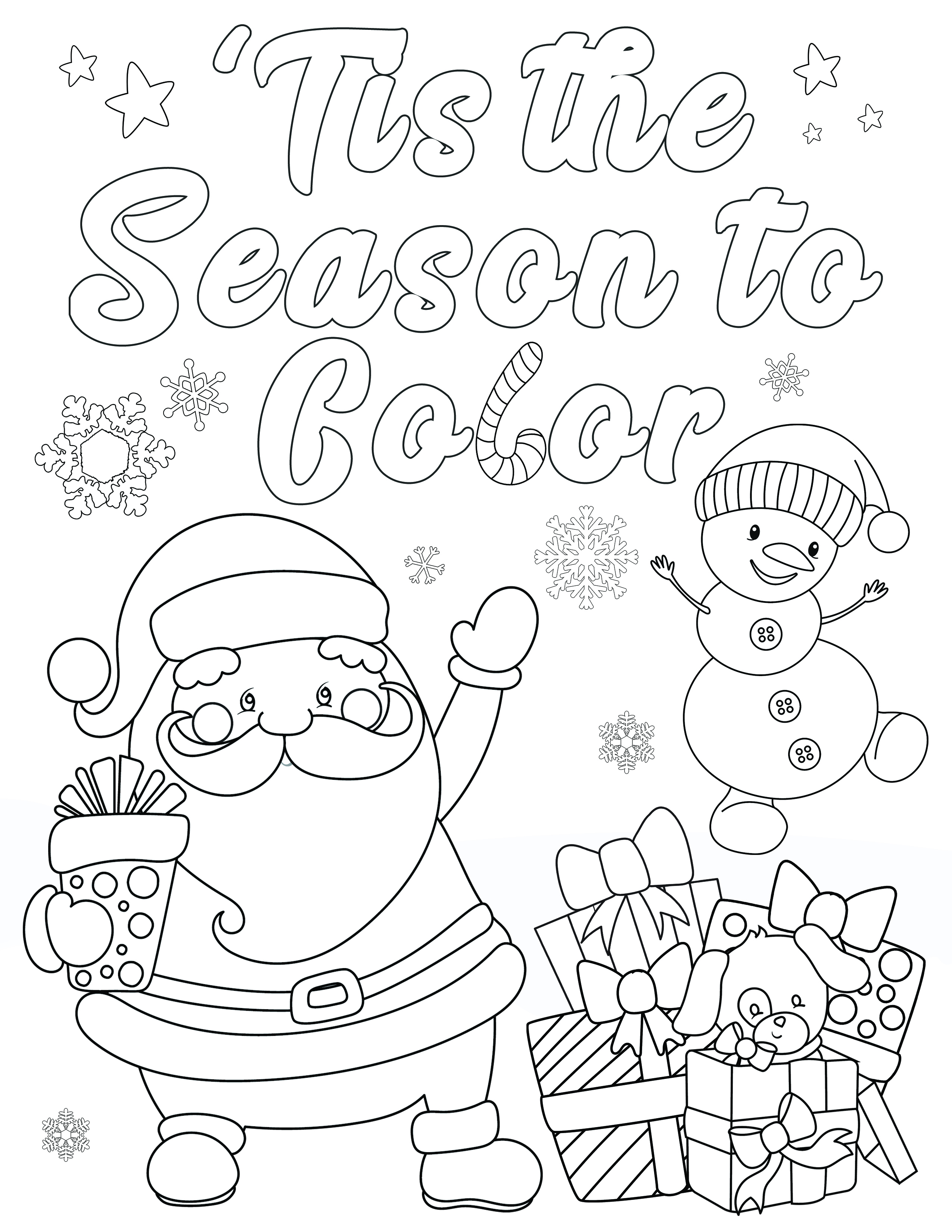 FREE Christmas Coloring Pages For Adults And Kids Happiness Is Homemade