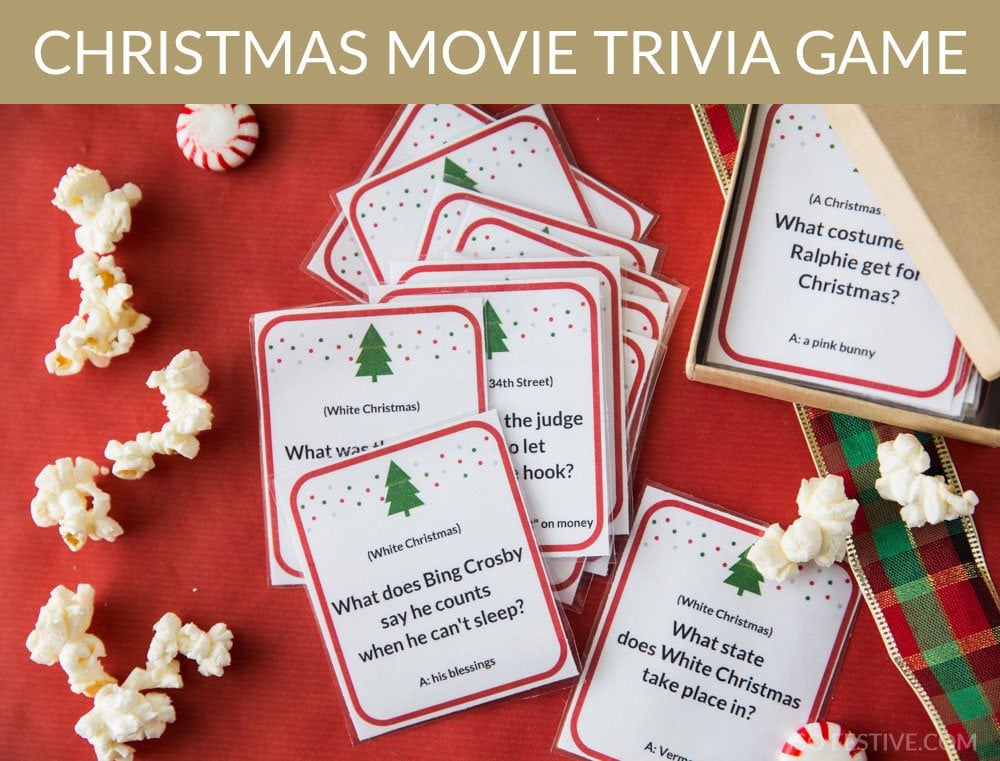 christmas movie trivia game cards