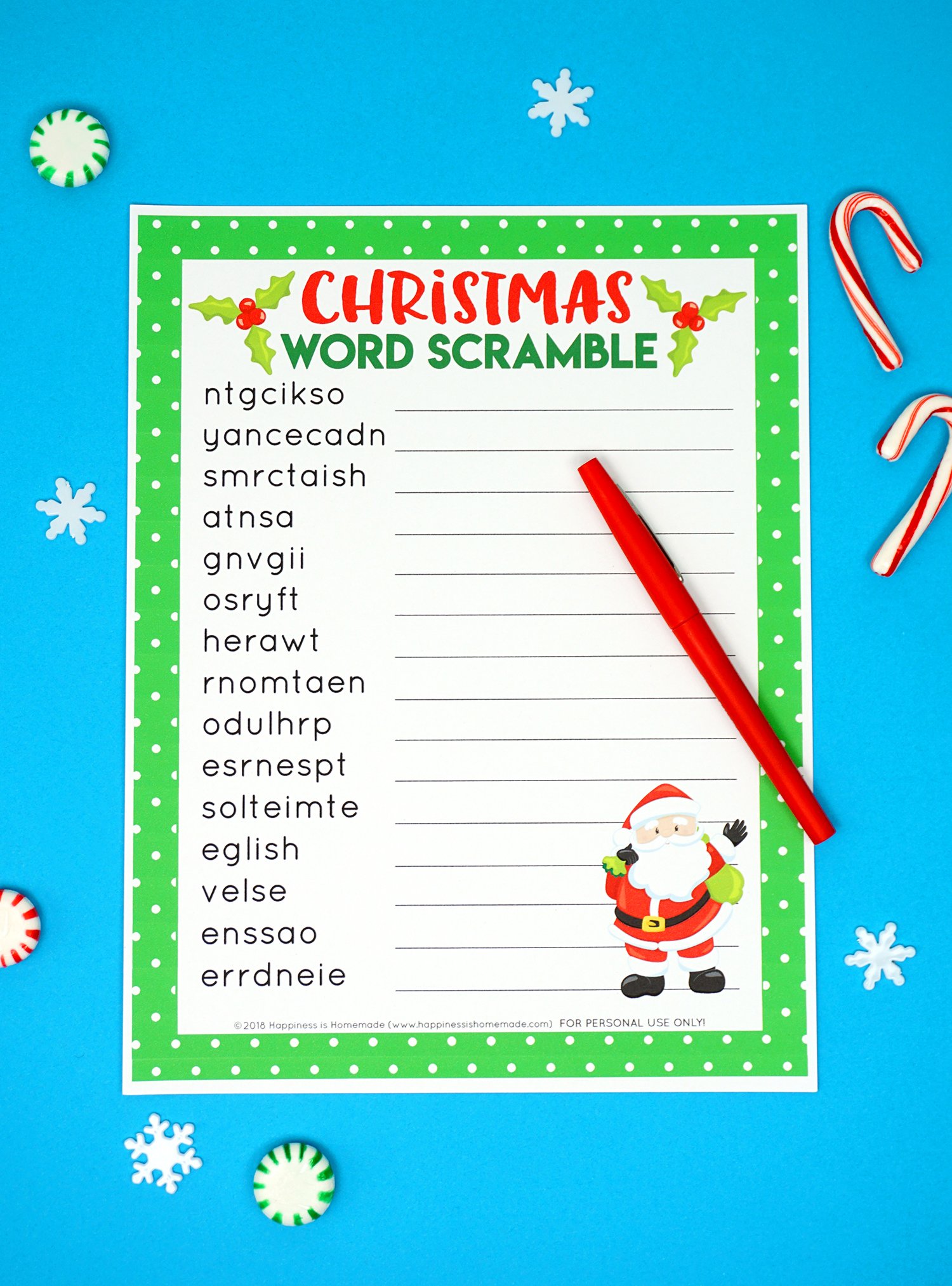 printable christmas word scramble game