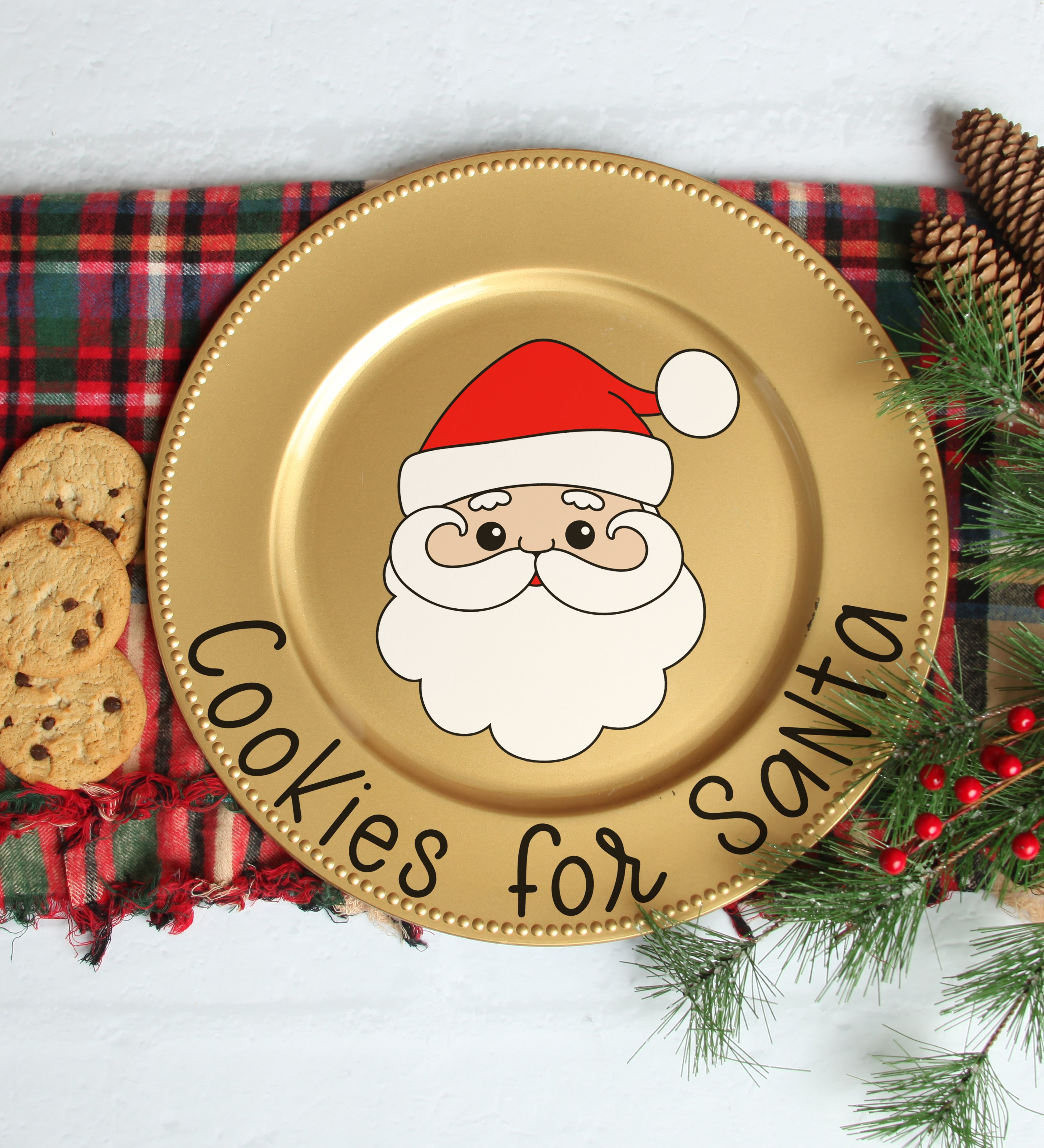 cookies for santa cookie plate