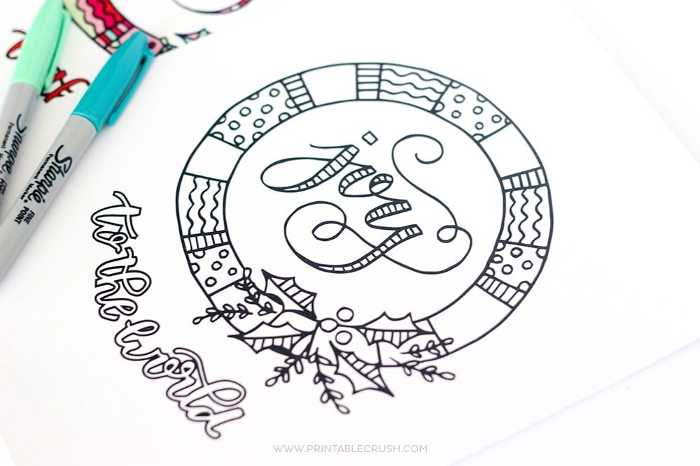 free printable christmas coloring page joy to the world