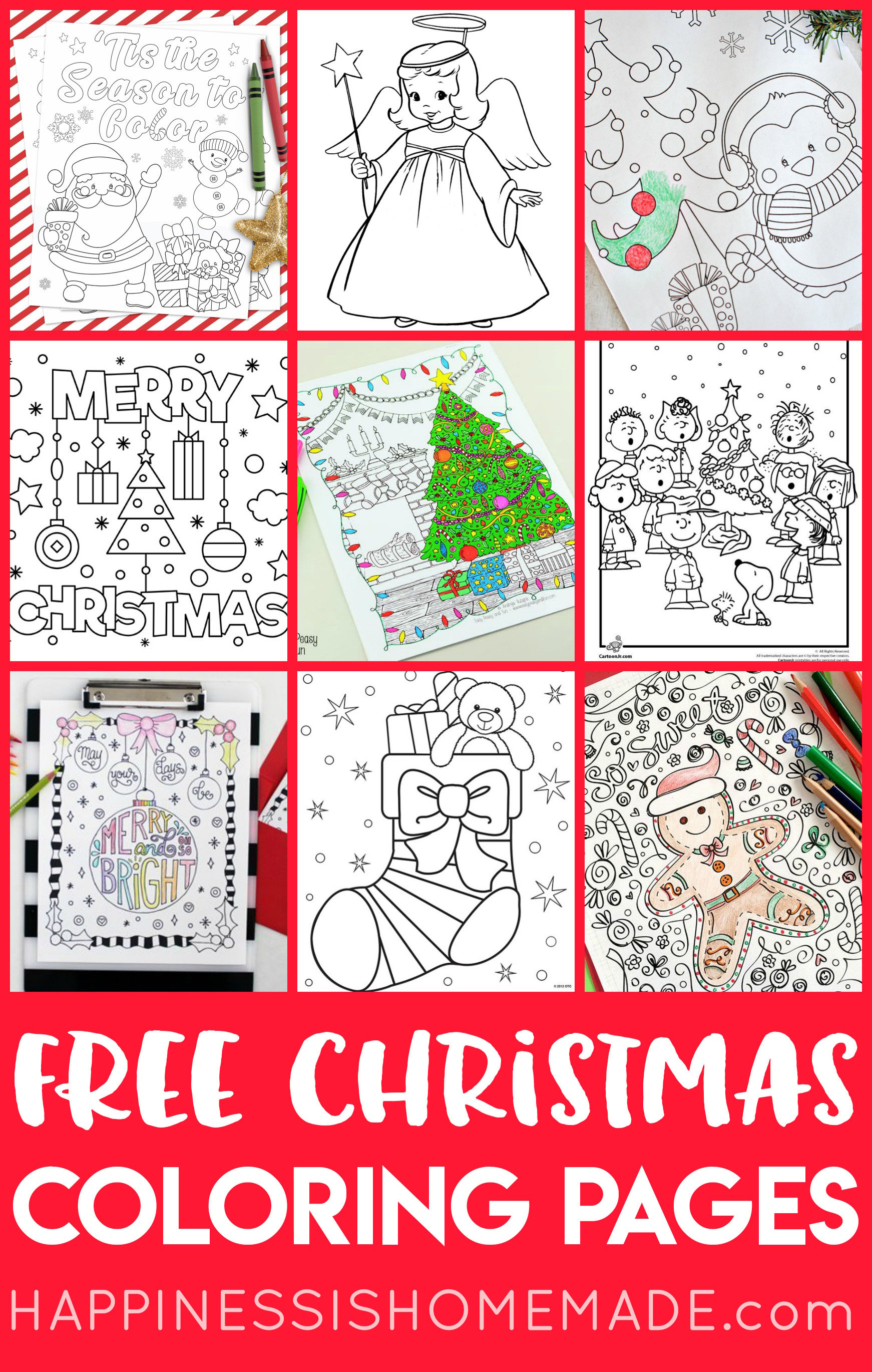 Christmas Coloring Pages Printable Holiday Activities All Ages Fun Games  Kids Activities Set Printable Santa Coloring Sheets 