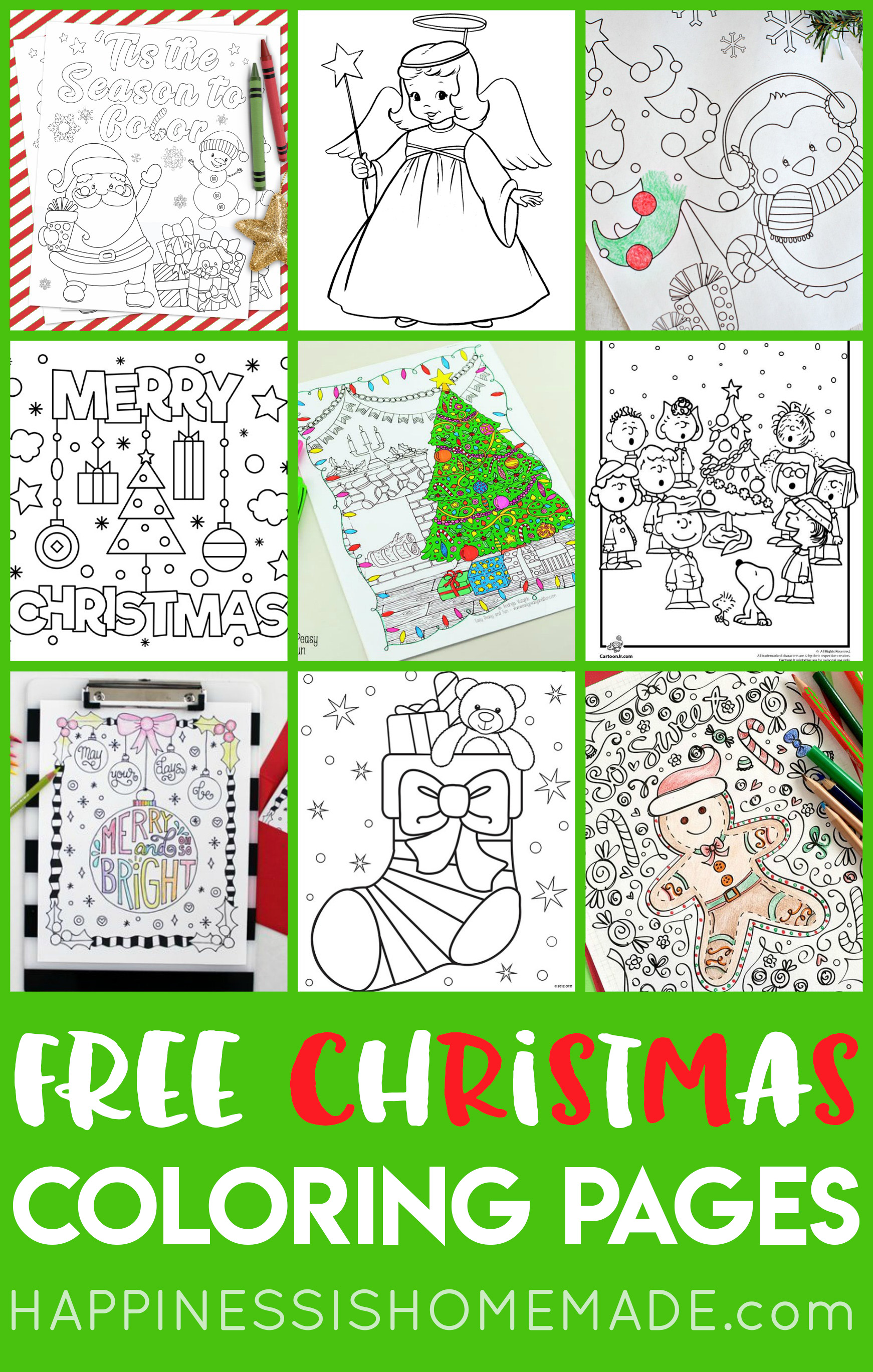 free christmas coloring pages for kids and adults