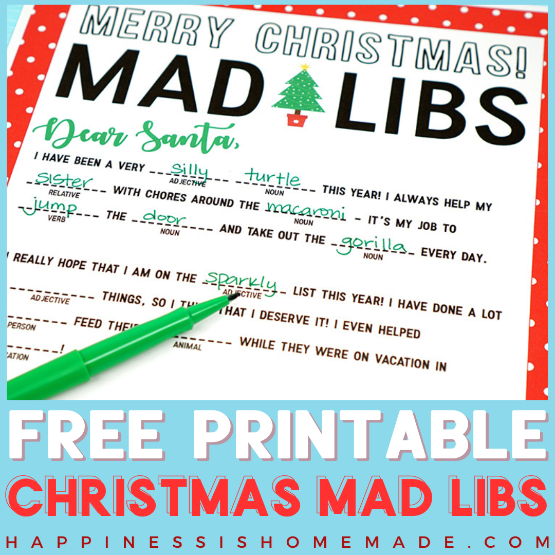 Free Printable Christmas Mad Libs