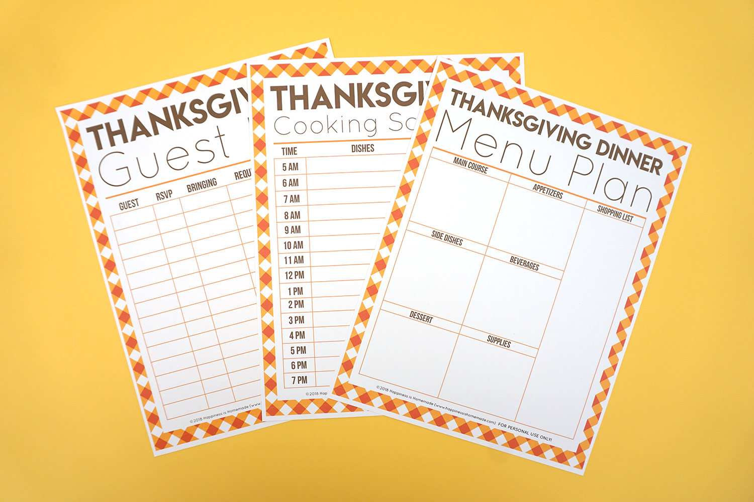 free thanksgiving planner printables