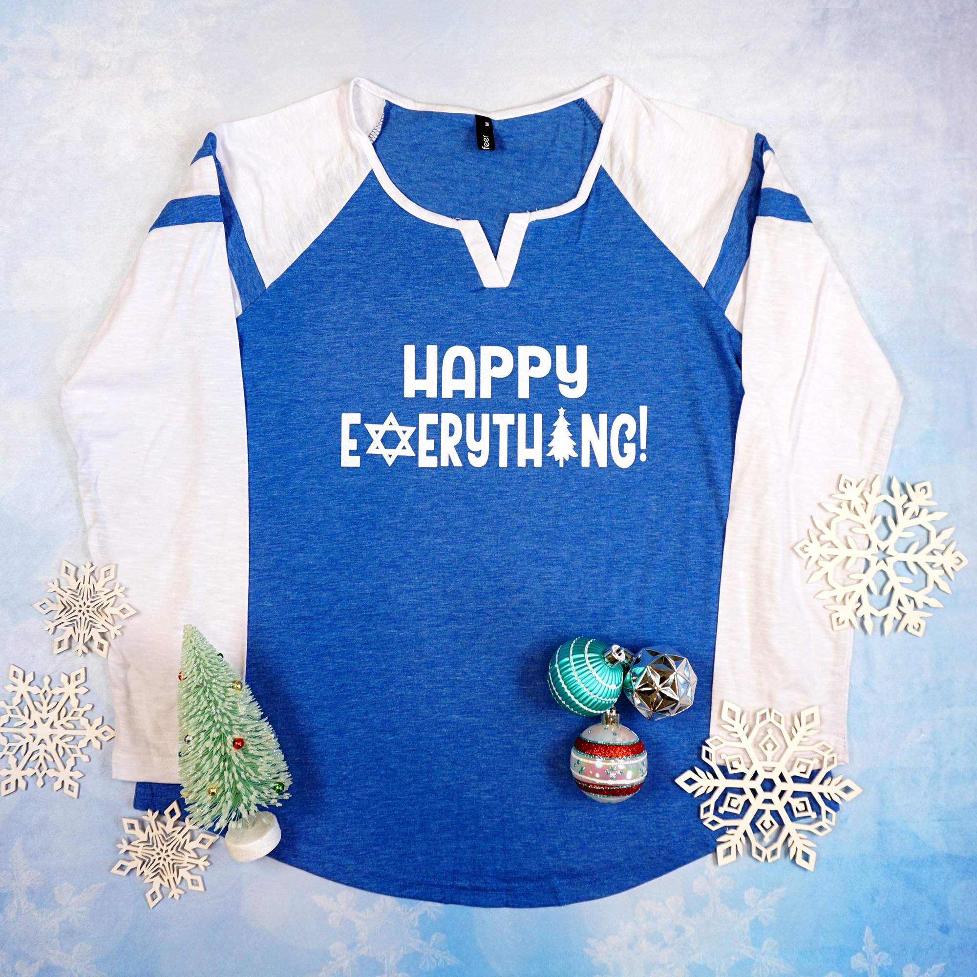 happy everything shirt with decorations