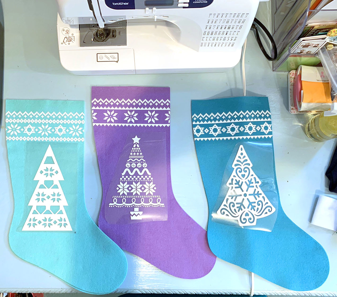 making diy christmas stockings