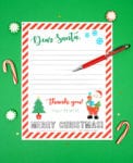 A Blank Letter to Santa Printable on a Green Background