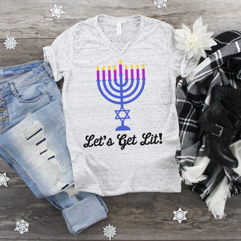 Let’s Get Lit Hanukkah SVG