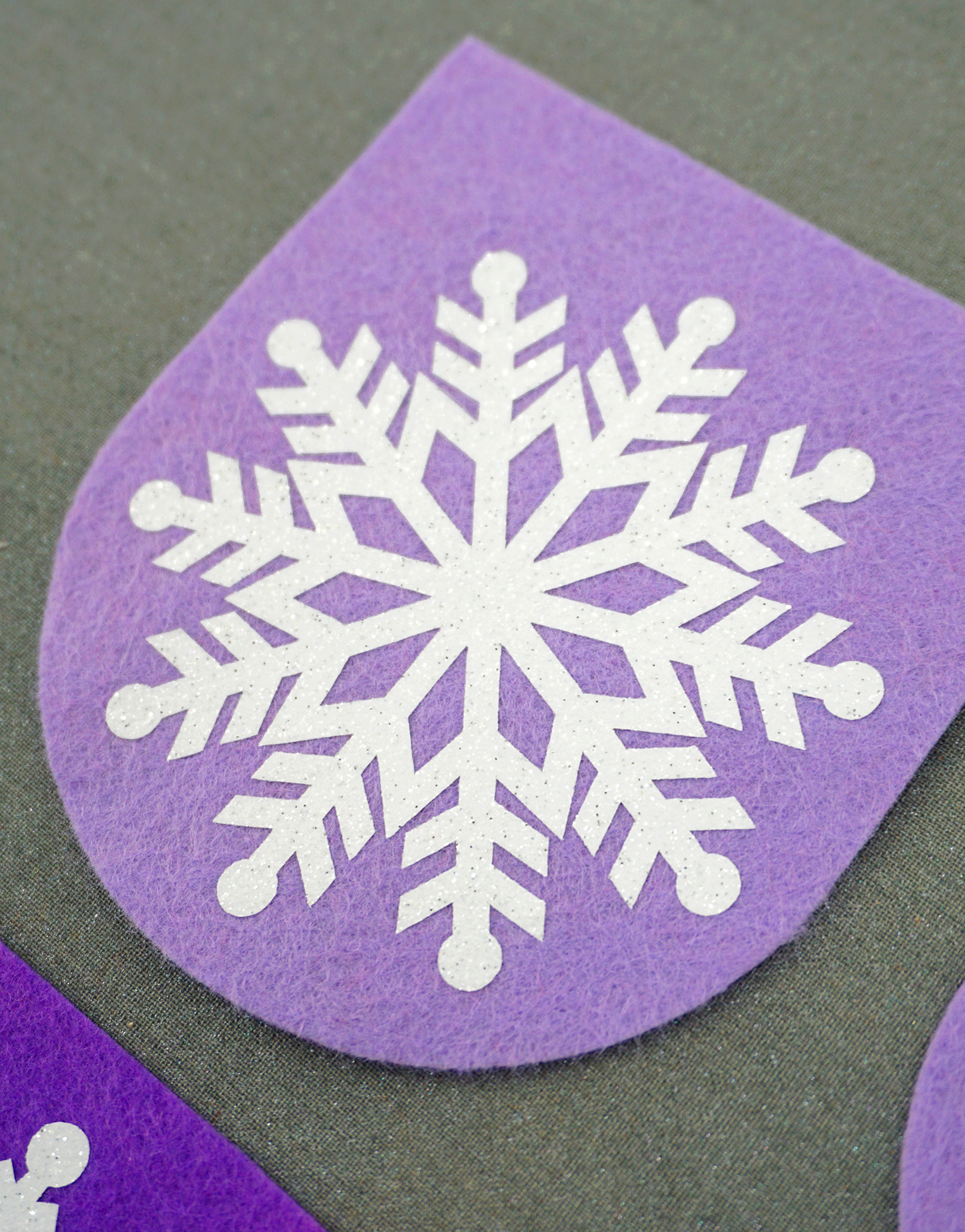 sparkly white glitter vinyl snowflake banner