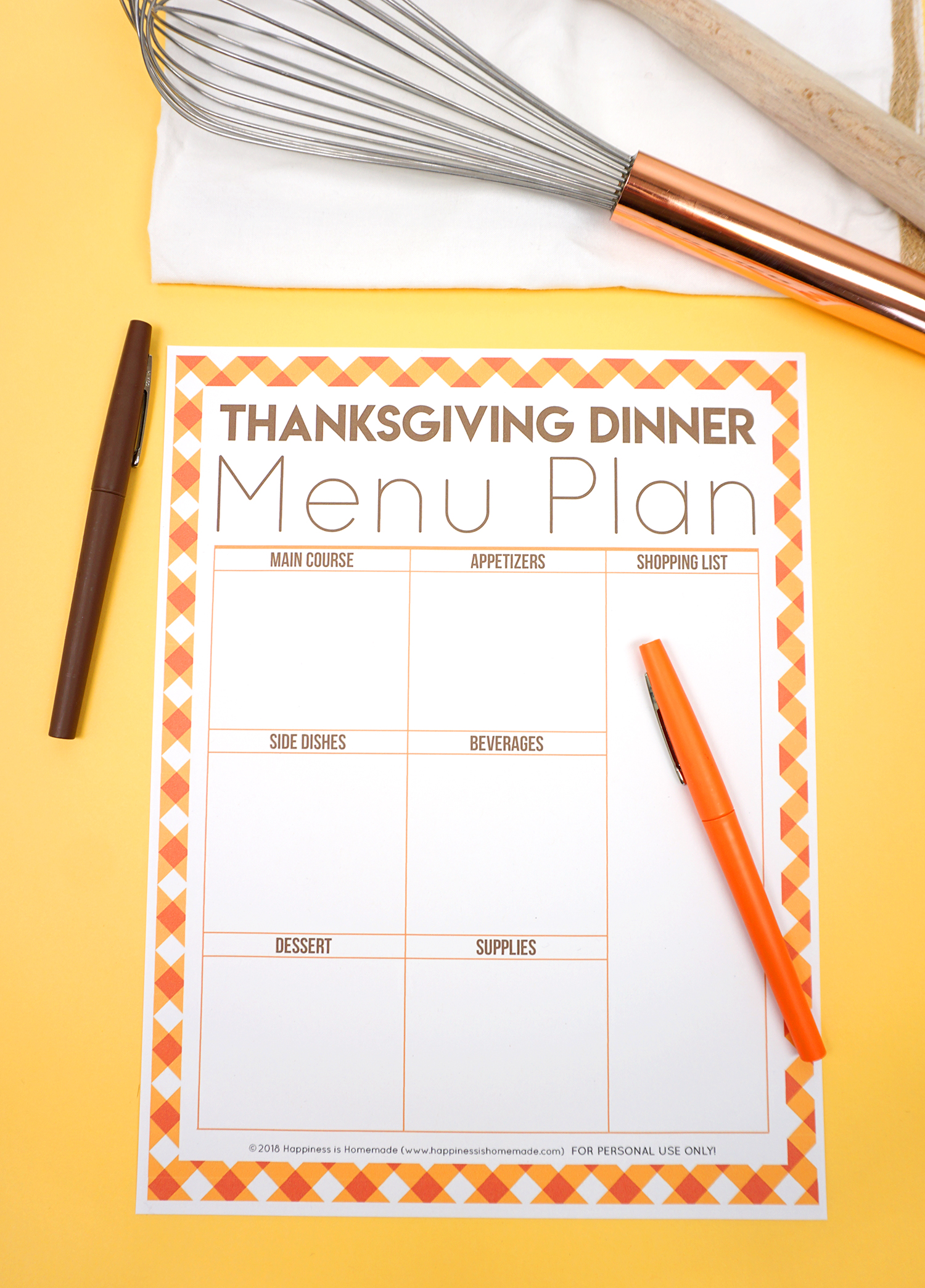 printable thanksgiving menu plan 