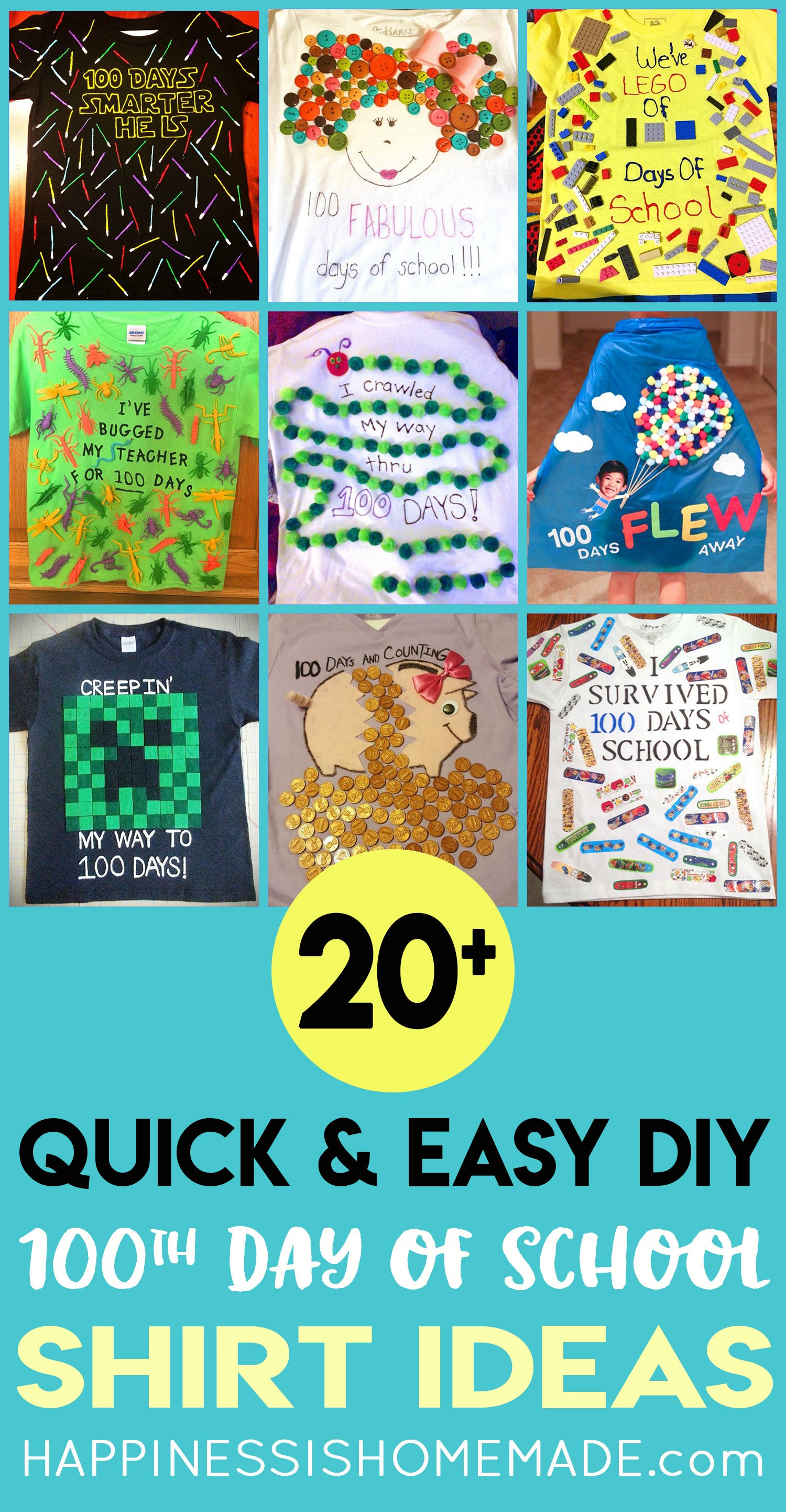 20+ quick and easy 100 days of school shirt ideas 