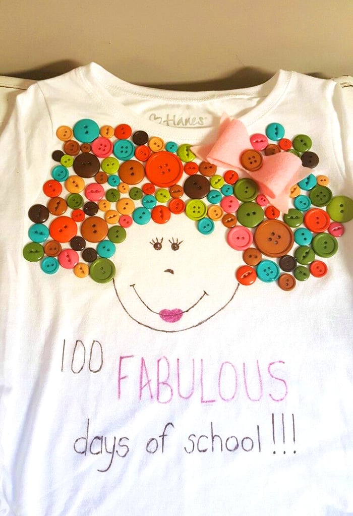 100 fabulous days of school button hair shirt