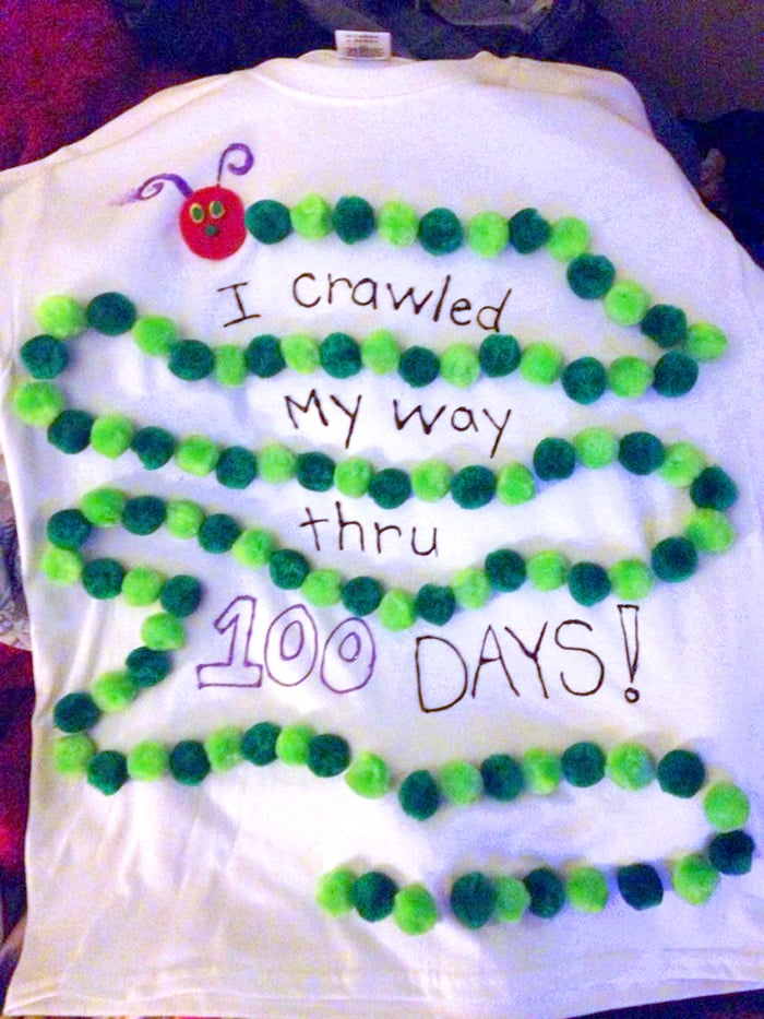 i crawled my way through 100 days hungry caterpillar shirt