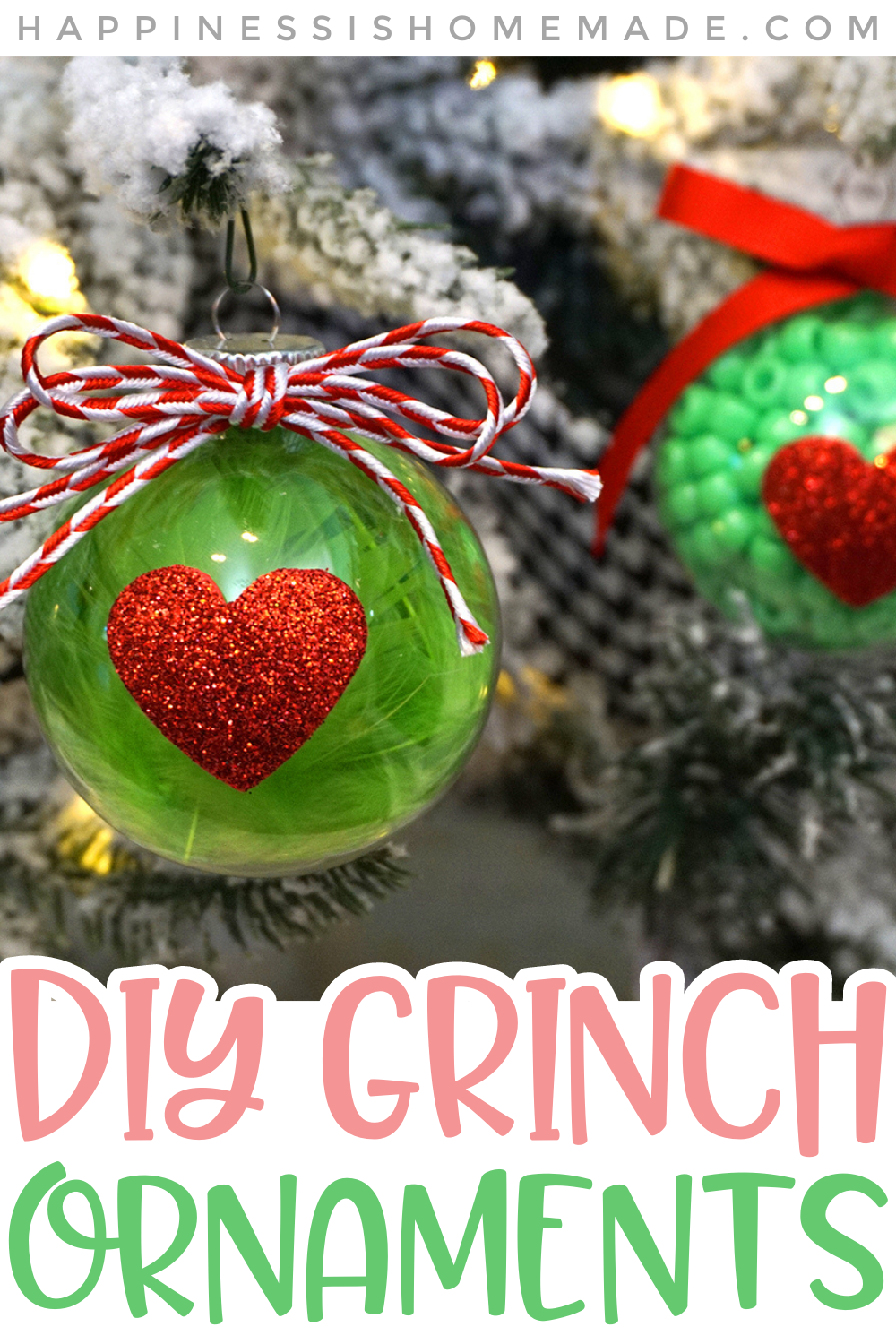 DIY Grinch Ornaments
