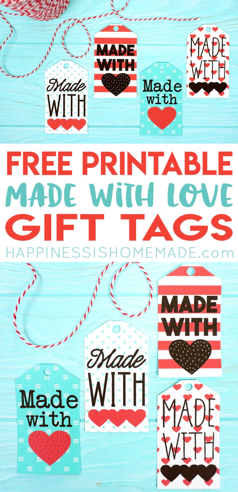 Homemade With Love Gift Tag Printable