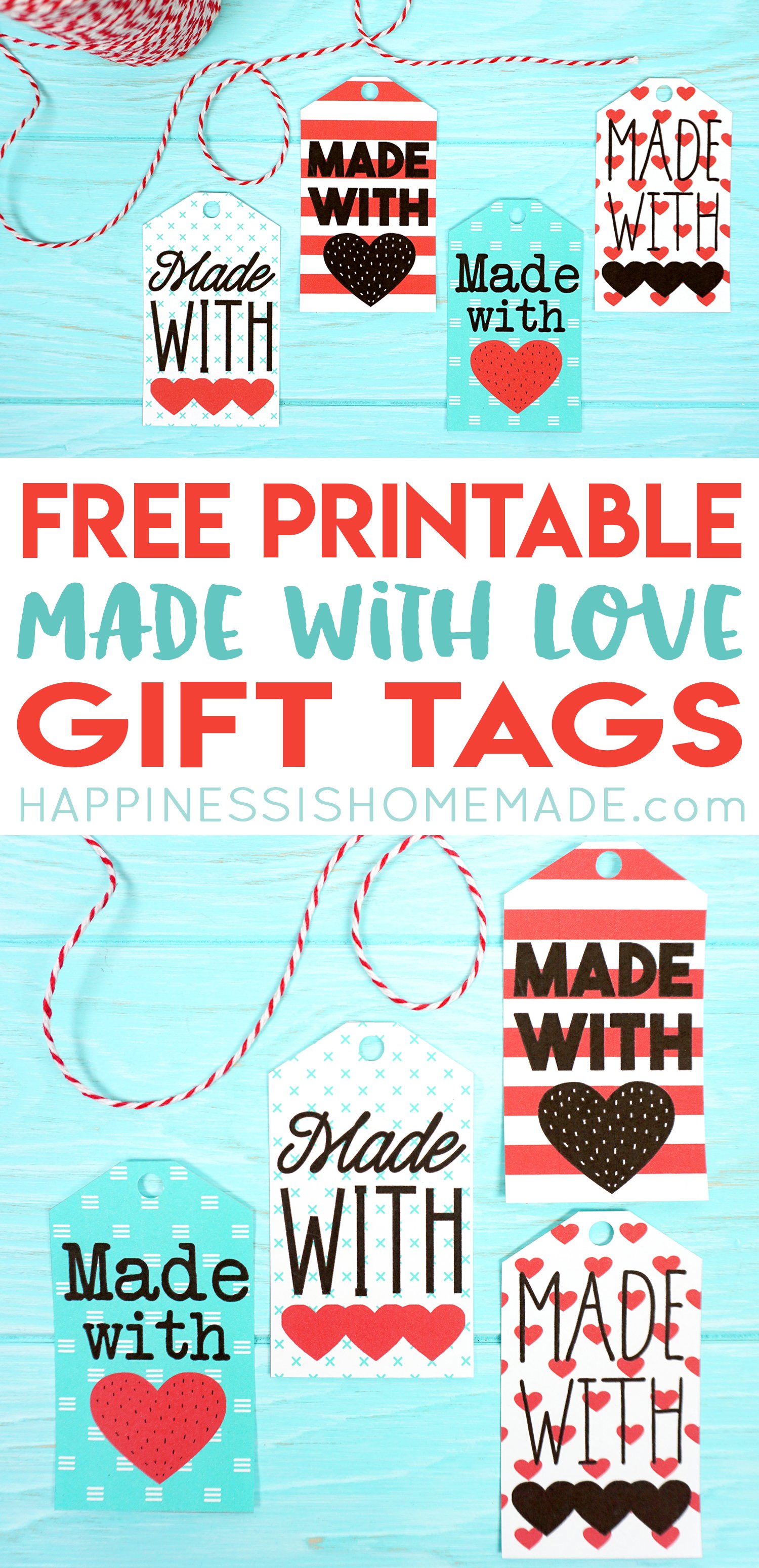 Free Printable Homemade With Love Gift Tags - Made with HAPPY