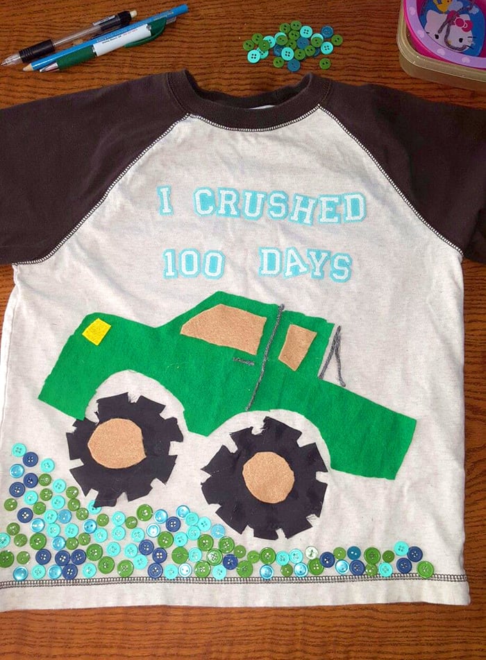 monster truck i crushed 100 days of school shirt