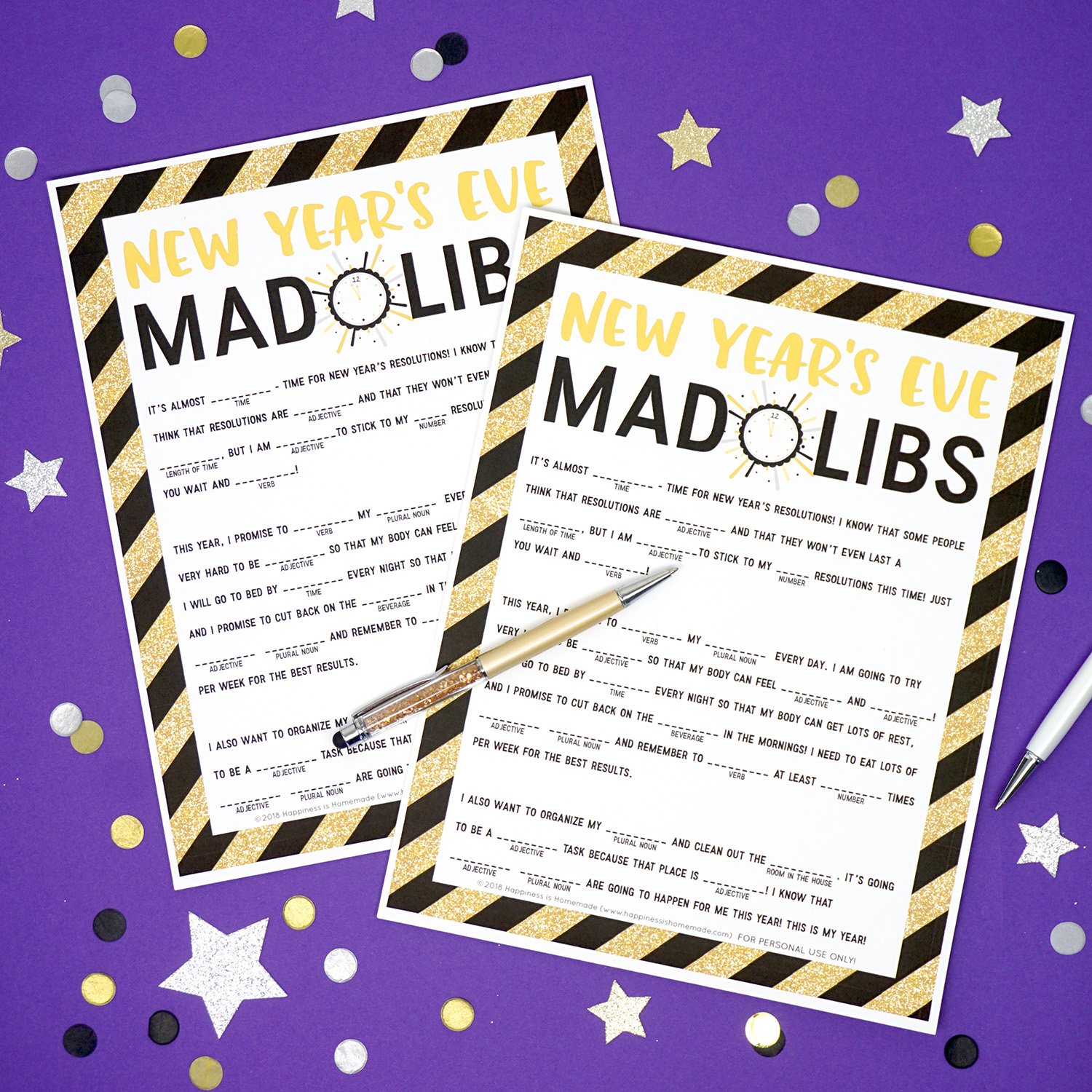 printable new years eve mad libs game