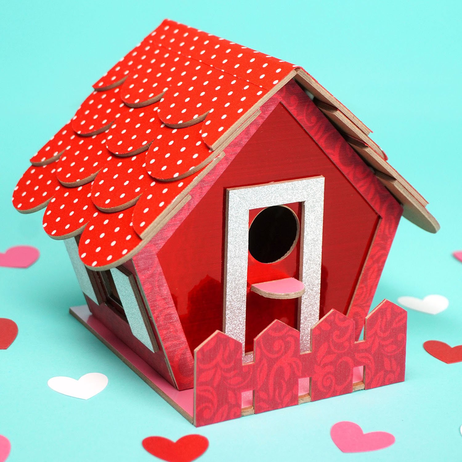 DIY bird house valentine card box