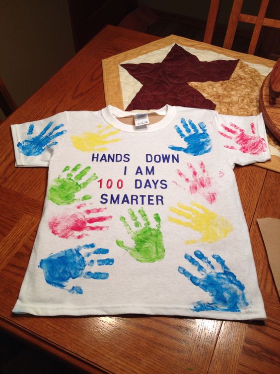 hands down 100 days smarter shirt on table