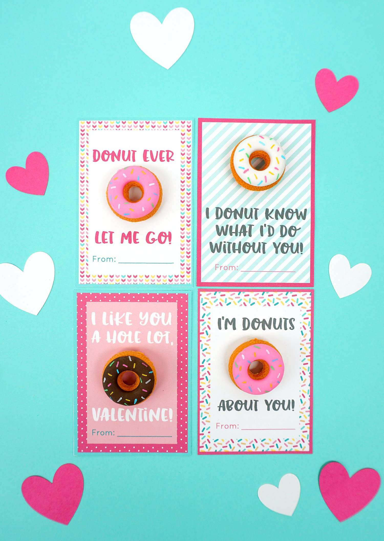 cute printable donut valentines 