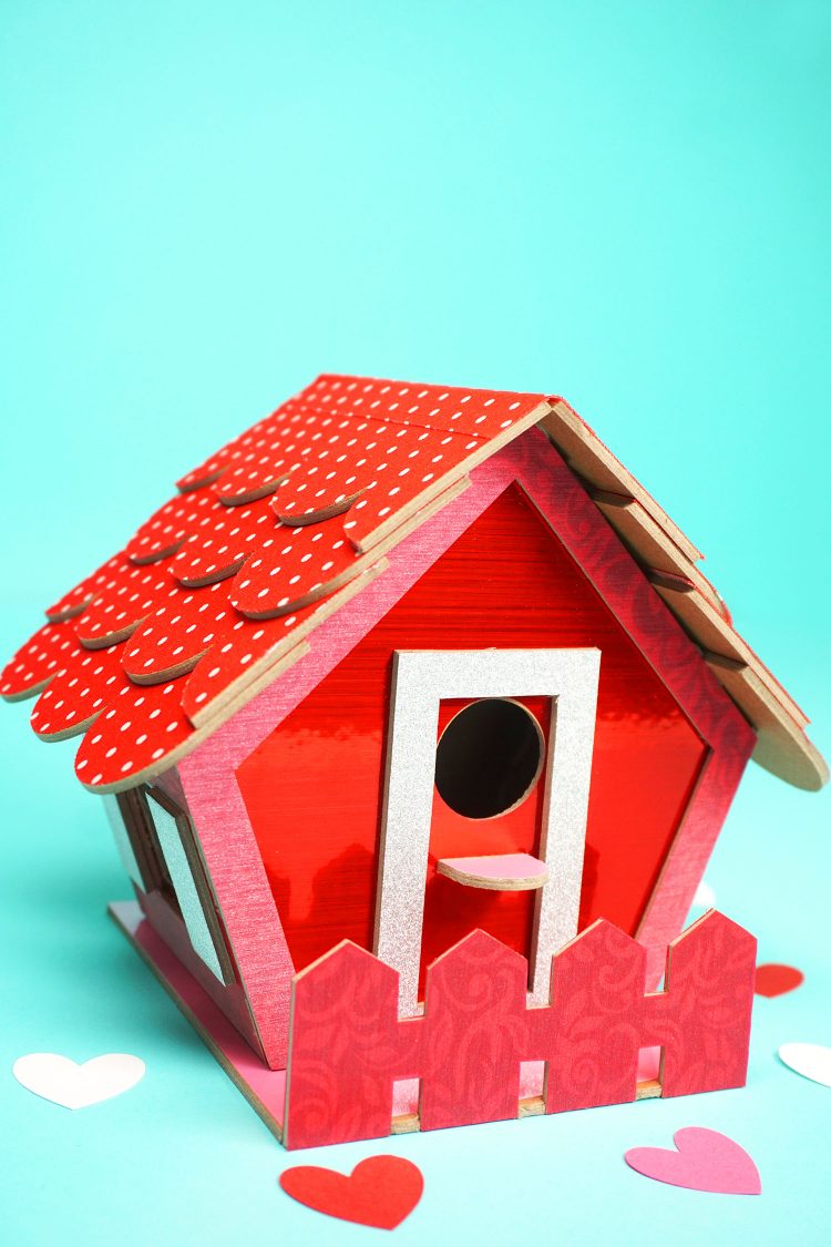 diy birdhouse card box for valentines day