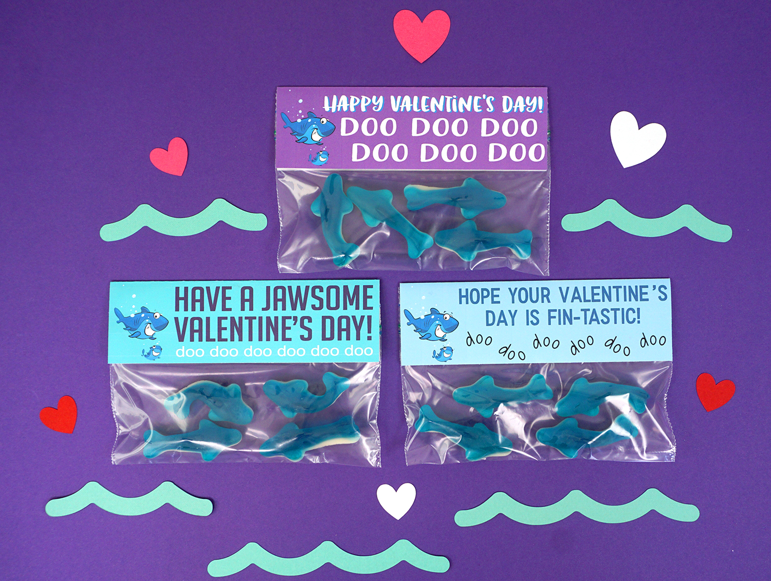 Printable Baby Shark Valentines Cards