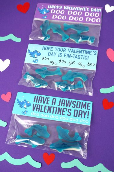 printable valentines cards reads have a jawsome valentines day with shark gummy candies