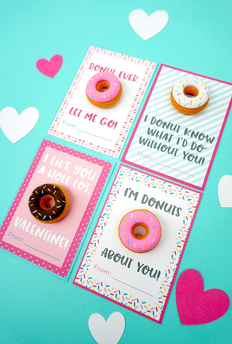 cute donut valentines day cards