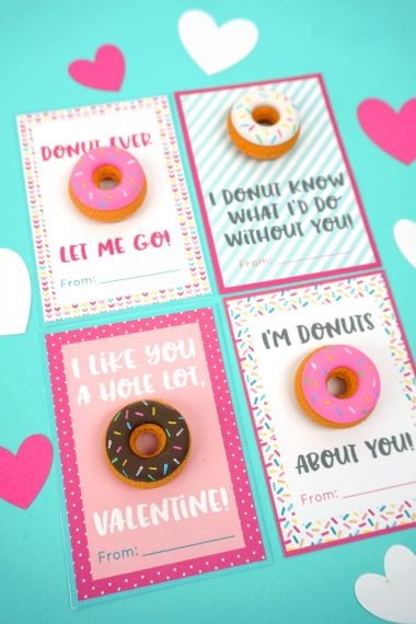 donut toy printable valentine day cards for kids