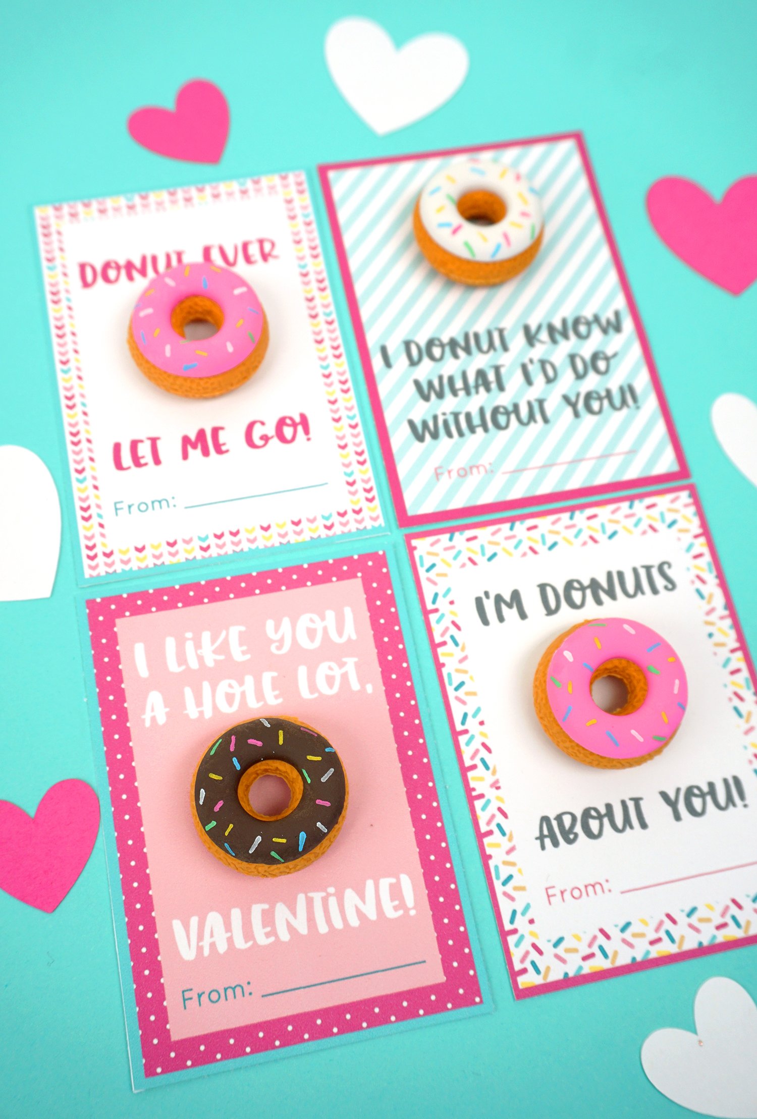Printable Donut Valentine Cards
