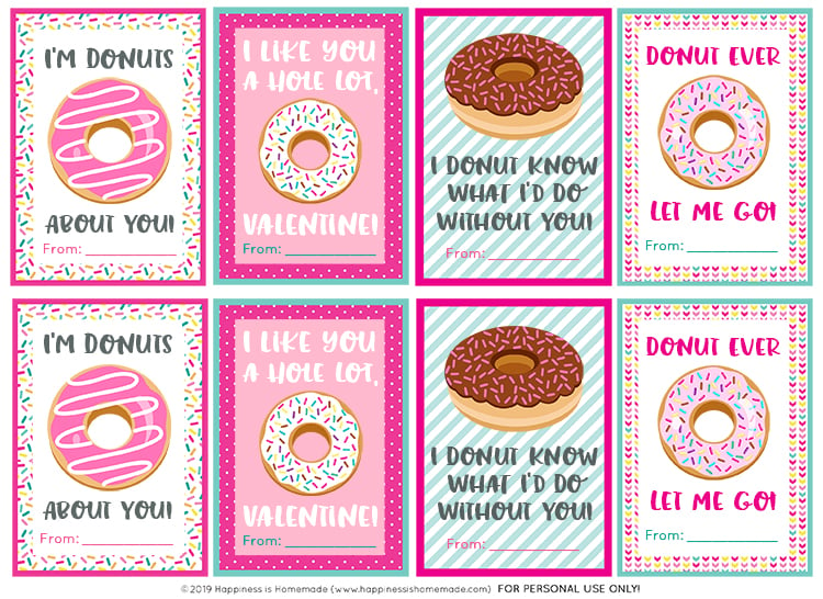 donut valentines day cards