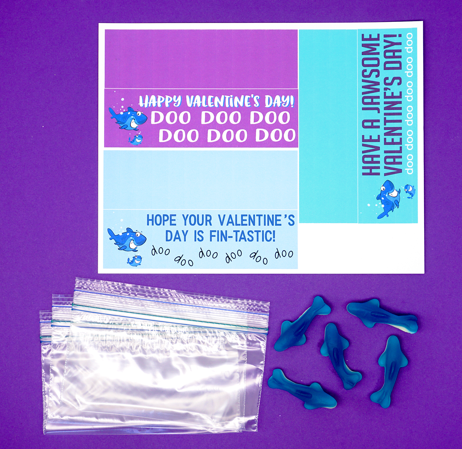 Baby Shark Valentine's Day Treat: Are your kids obsessed with Baby Shark? Take their love to the next level with these FREE Baby Shark Printable Valentines Cards! Baby Shark Printable Treat Bag Supplies