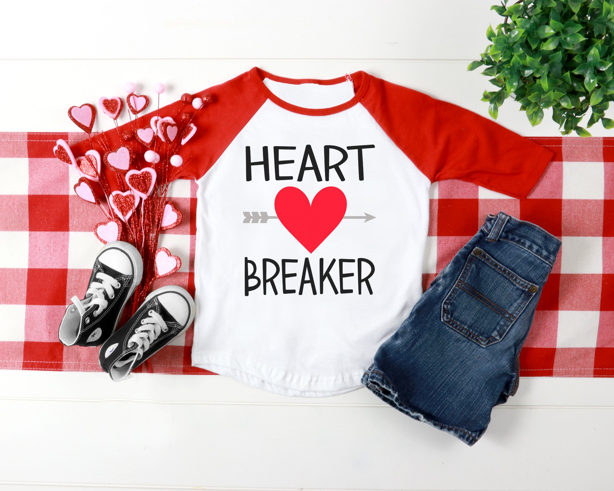 heart breaker svg cut file on shirt