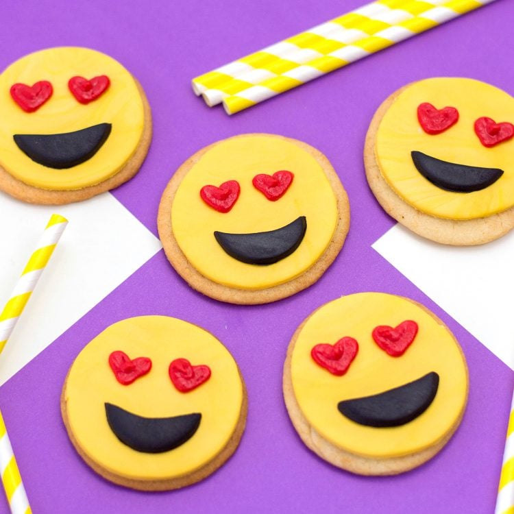 smiling heart eyed emoji cookies